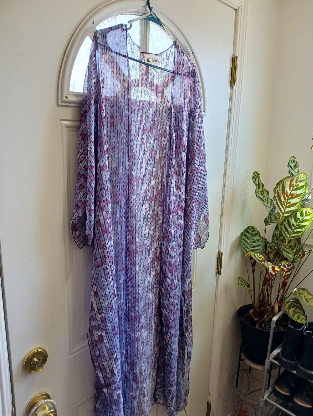 Hot Ginger Swim Cover Kimono Size 2X